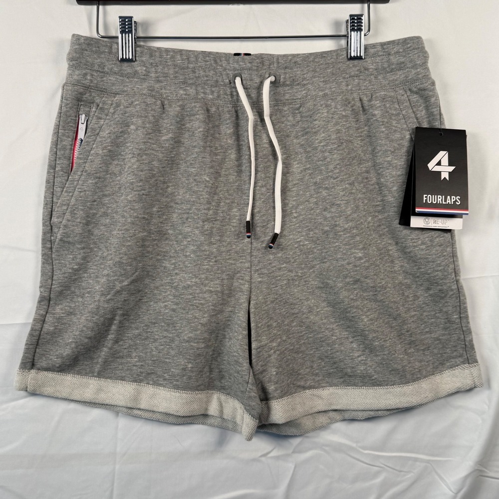 Fourlaps M Rush Short Grey Heather‎ Cotton Blend Athletic Gym Workout Athleisure